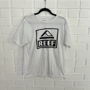 Reef T Shirt Mens Large White Surf Skate Crew Neck Short Sleeve